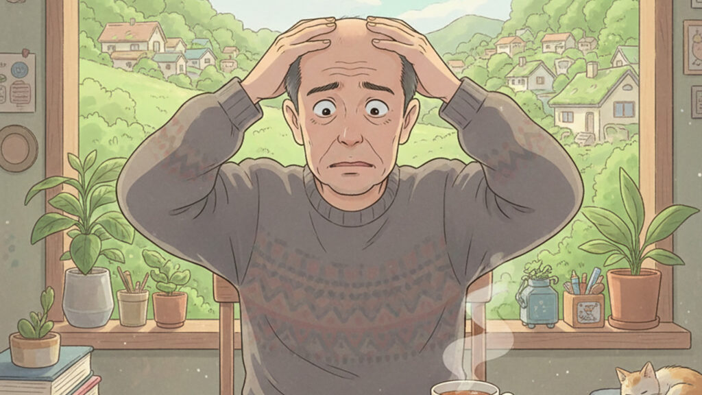 AGAで悩む中年男性のイメージ